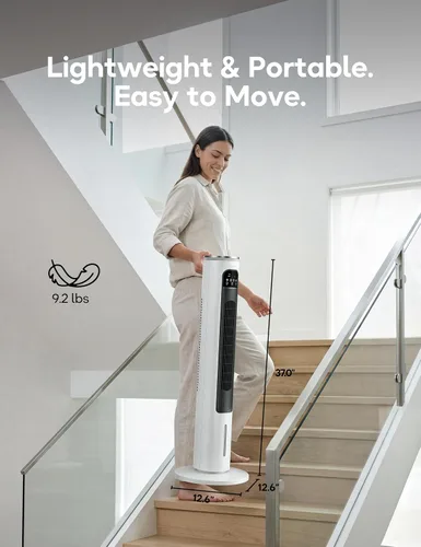 Vista 7 de Unidad de aire acondicionado portátil sin ventanas con control remoto, enfriador de aire evaporativo sin ventilación de 37 pulgadas, enfriador