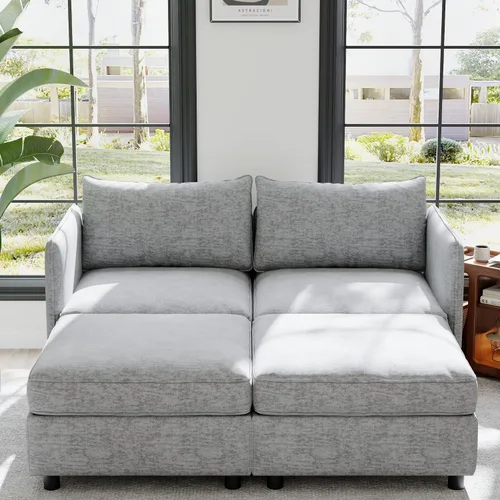 Vista 20 de ERYE Sofá modular de 68 pulgadas con asiento profundo, sofá modular de almacenamiento con respaldo y reposabrazos de combinación gratuita, sofá