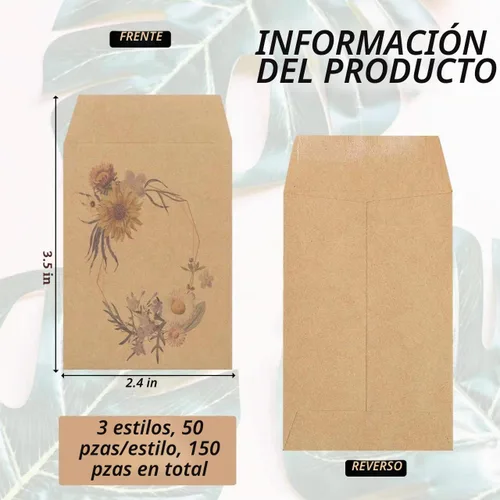 Vista 2 de Paquete de 150 sobres de ahorro de semillas, sobres de papel pequeños para semillas, mini sobres, sobres de monedas, sobres de llaves, sobres