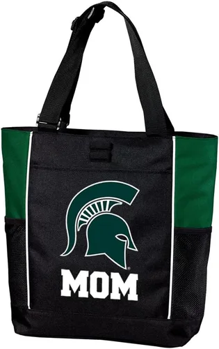 Vista 6 de Broad Bay Official Michigan State Tote Bag Zippered Travel Carryall Negro