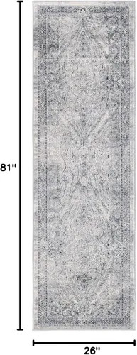 Vista 2 de Unique Loom Chateau Collection - Alfombra de área Wilson (2' 2" x 6' 9", alfombra de pasillo, azul oscuro/gris)