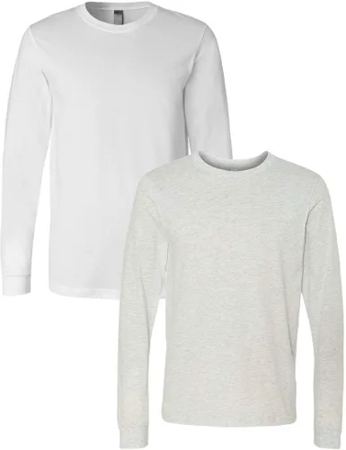 Vista 98 de Canvas Filmore 3501 - Camiseta de 4.2 onzas para hombre manga larga (1) Ceniza + (1) Jaspeado atlético