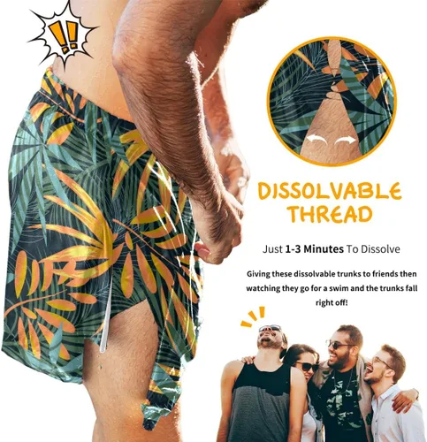Vista 3 de Giyimgaf Traje de baño disolvente para hombre, broma, divertido regalo de despedida de soltero en la playa para tu hermano novio