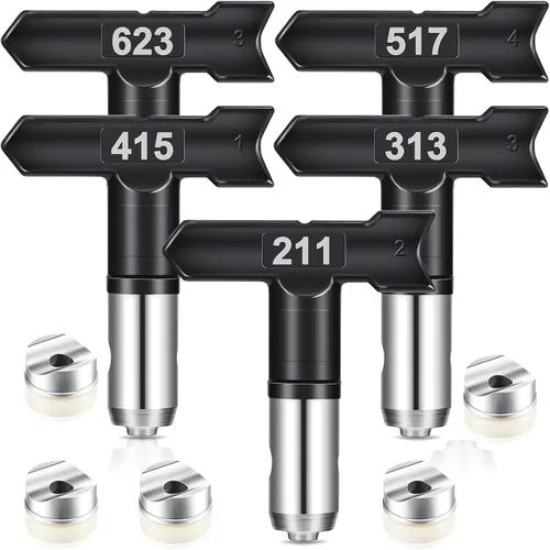 Vista 11 de 10 Piezas Puntas de Pulverización Puntas de Pulverización Reversibles Boquillas de Pulverización sin Aire para Pistolas Pulverizadoras de Pintura