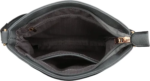 Vista 26 de Bolso bandolera clásico de tamaño mediano con placa dorada