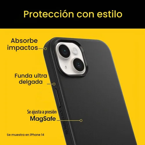 Vista 3 de OtterBox Funda Serie Symmetry+ para iPhone 16e, iPhone 15, iPhone 14 y iPhone 13 (SOLAMENTE), Se Acopla a MagSafe, Ultra-Elegante, Bordes Elevados