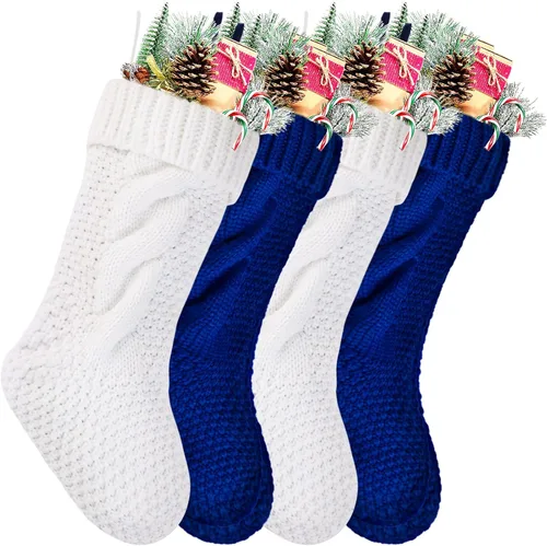Vista 8 de Paquete de 4 calcetines navideños de punto, color burdeos, 14 pulgadas