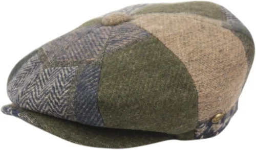 Vista 6 de Sombrero clásico de 8 paneles de mezcla de lana Newsboy Snap Brim Collection para hombre