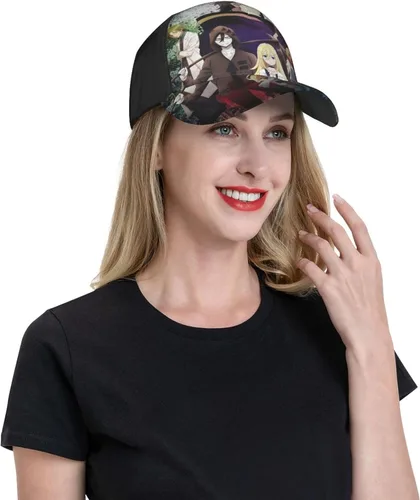Vista 8 de Angels of Death Cap Fashion 3D Printed Cartoon Adjustable Baseball Hat for Men Black