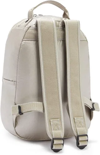 Vista 46 de Kipling Mochila pequeña Seoul para mujer, duradera, correas acolchadas para el hombro con funda para tableta, bolsa, Firma Emb, Mochila para tableta