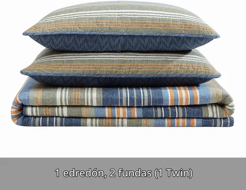 Vista 5 de Set de colcha Eddie Bauer de algodón, Algodón, Full/ Queen