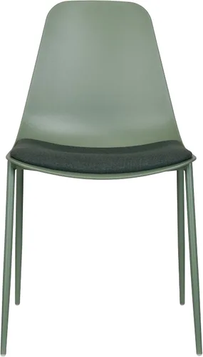 Vista 5 de 2xhome Silla moderna de cocina y comedor Cojín acolchado de tela Patas de metal y asiento de plástico sin brazos Oficina Interior Patio Café