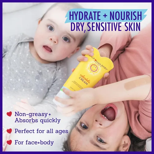 Vista 4 de Crema de caléndula California Baby 100% hidratante a base de plantas Loción para bebé de lavanda Hidratante facial para piel seca