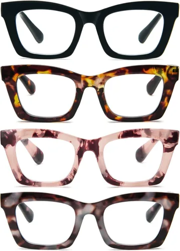 Vista 10 de Gafas de lectura para mujer, bloqueo de luz azul, elegantes y de gran tamaño, bisagra de resorte