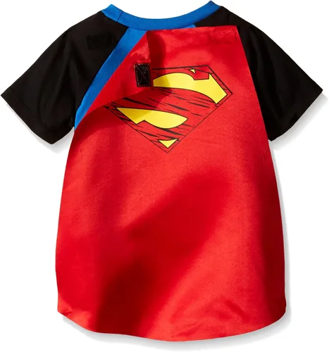 Vista 3 de DC Comics Justice League Batman Superman Robin Cosplay T-Shirt and Cape Toddler to Big Kid
