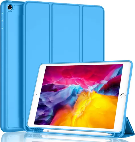 Vista 27 de iMieet Funda para iPad 9.7 (modelo 2018/2017, 6ª/5ª generación), funda inteligente con soporte para lápiz y parte trasera de silicona suave de piel
