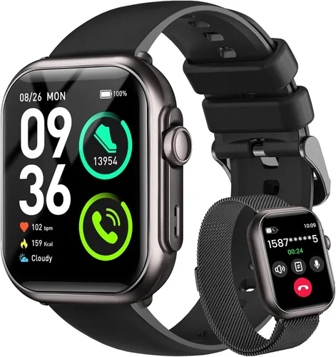 Vista 2 de Relojes inteligentes para fitness, mujeres y hombres: reloj inteligente para iPhone y Android con llamadas Bluetooth con 30 días de sueño