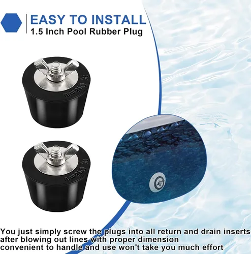 Vista 7 de Tapón de goma para piscina de 1.5 pulgadas, tapón de expansión de goma para piscina, tapones anticongelantes para piscina enterrada sobre el suelo