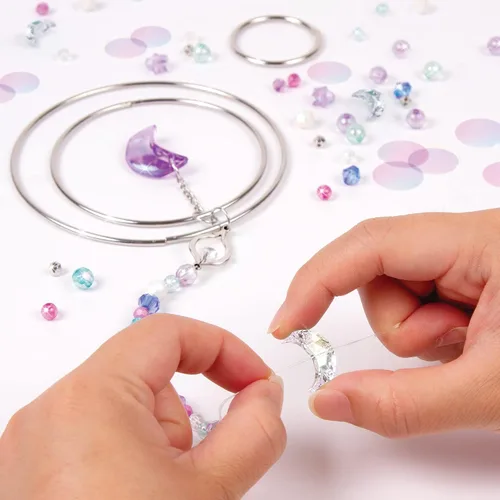 Vista 5 de Make It Real: Atrapasoles de cristal para bricolaje, plateado, morado y tonos suaves, crea tu propio hermoso atrapasoles, 139 piezas incluidas, kit