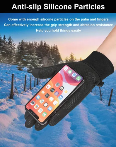 Vista 3 de Guantes de invierno para hombres y mujeres, guantes de pantalla táctil, guantes de correr, guantes de ciclismo, guantes de conducción, guantes