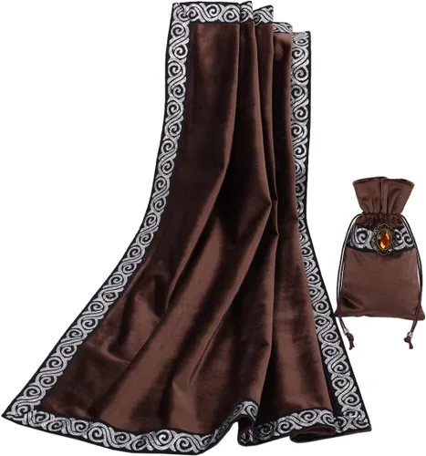 Vista 17 de BLESSUME Mantel de tarot de altar para lectura con bolsa negra