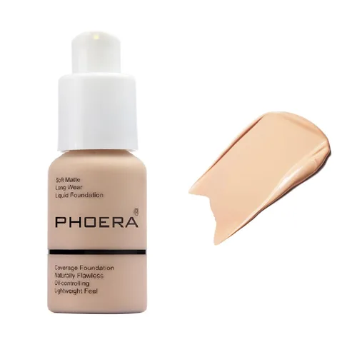 Vista 8 de PHOERA - Base de maquillaje mate, corrector de control de aceite, maquillaje impermeable de larga duración, base de cobertura completa