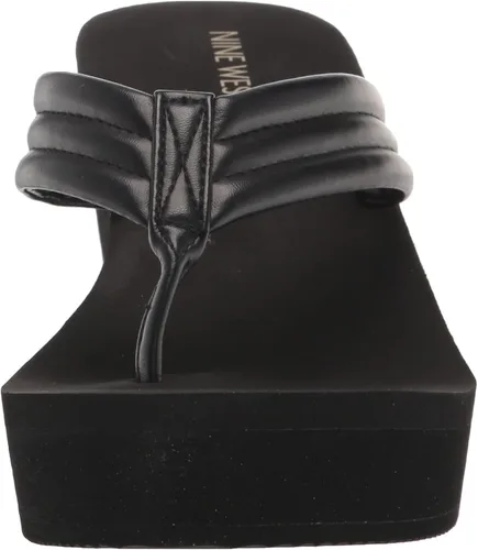 Vista 2 de NINE WEST Sandalias de cuña Spins para mujer, Negro