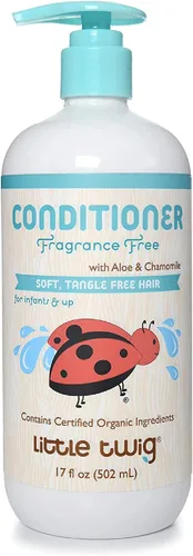 Vista 8 de Acondicionador Desenredante Little twig totalmente natural, hipoalergénico con un mezcla de mandarina, limón, y Romero Orgánico, Feliz aroma a