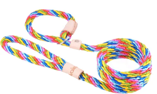Vista 31 de Alvalley Correas de cuerda para perros con tapón, correas antideslizantes para mascotas para perros, correa suave trenzada sin tirones, ajustable