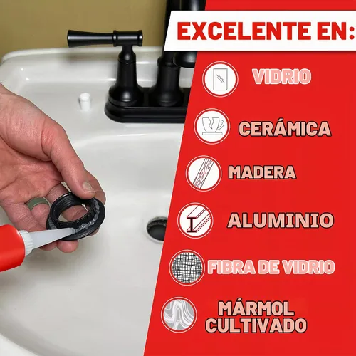 Vista 3 de Sellador de silicón transparente impermeable Loctite, tubo de 2.7 onzas (908570), 908570 3oz