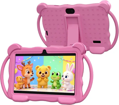 Vista 7 de Tableta para niños de 7 pulgadas Android para niños pequeños, 4 GB (2 GB+2 GB expandir) RAM 32 GB ROM Bluetooth IPS pantalla Google Play YouTube Azul