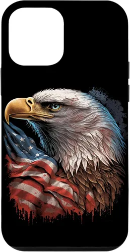 Vista 16 de Funda patriótica para iPhone 16 con diseño de ojos de águila calva americana