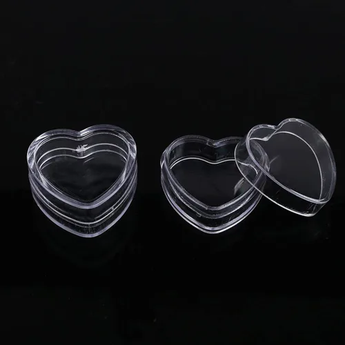 Vista 2 de 25 frascos de plástico transparente con forma de corazón vacío de 0.14 oz, botellas de maquillaje con tapas para sombra de ojos, bálsamo labial