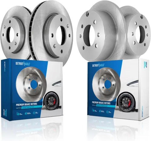 Vista 14 de Detroit Axle - Rotores perforados delanteros de 10.827 in + pinza de freno lateral del pasajero de repuesto para Toyota RAV4 Prius V Lexus HS250H