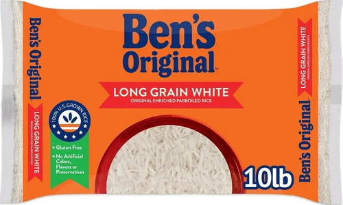 Vista 10 de BEN'S ORIGINAL - Arroz blanco enriquecido de grano largo, arroz hervido, bolsa de 10 libras (paquete de 3)