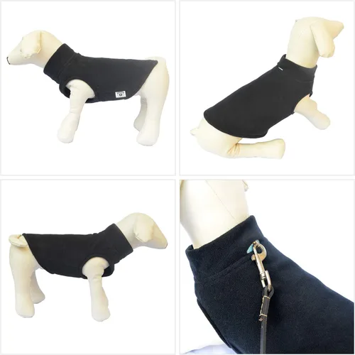 Vista 5 de Chaleco de invierno para perro, cálido, transpirable, chaleco de forro polar para perro, abrigo de invierno ligero con agujero para correa