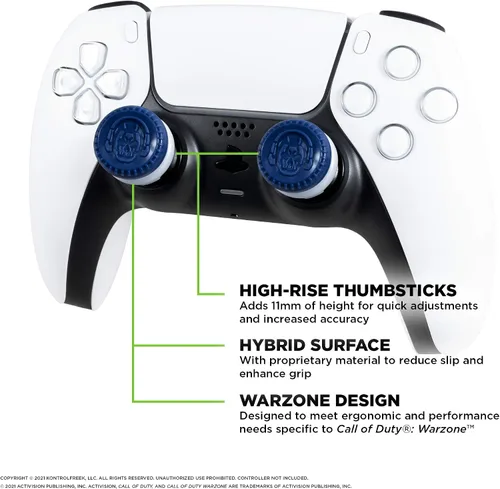 Vista 4 de KontrolFreek Call of Duty Varillas de rendimiento Warzone para Playstation 4 (PS4) y Playstation 5 (PS5) 2 de alta altura, híbridas azulgris