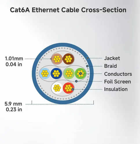 Vista 9 de Cable Matters Paquete de 5 cables Ethernet Cat 6A blindados cortos sin enganches de 10 Gbps, cable Cat 6A, cable Cat6A, cable Ethernet, negro