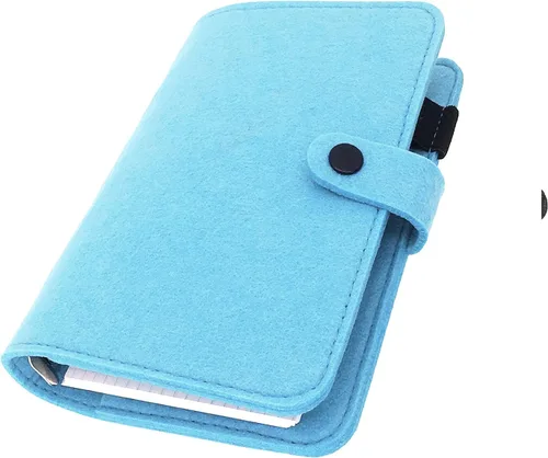 Vista 12 de Carpeta de fieltro A5 con páginas y juego de bolsillos para carpeta, color menta aguamarina