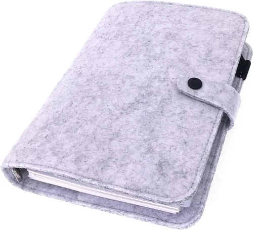 Vista 47 de Carpeta de fieltro A5 con páginas y juego de bolsillos para carpeta, color menta aguamarina