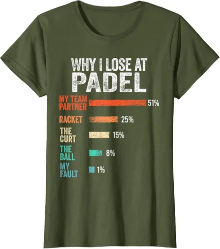 Vista 30 de Why I Lose at Padel Funny Game Padel Hombres Mujeres Camiseta de Padel
