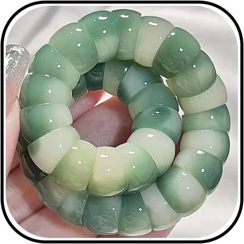 Vista 14 de Mudi - Pulsera para mujer con cuentas de semillas Bodhi naturales, pulsera elástica Zen Fidget alivia la ansiedad y el estrés