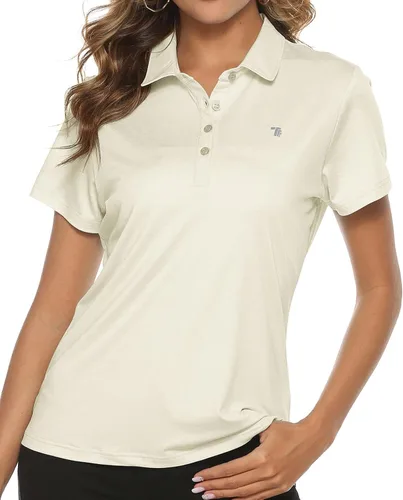 Vista 32 de TBMPOY Camisetas polo de golf de manga corta para mujer, ligeras, con absorción de humedad, con cuello, T-shirt de secado rápido de 4 botones