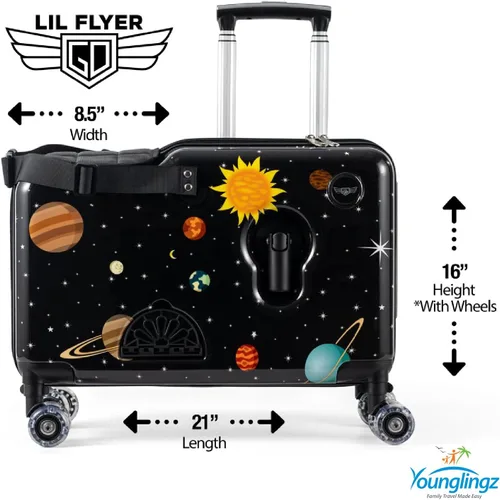 Vista 16 de Younglingz LIL FLYER GO 21" - Maleta de mano para niños, Motocicleta verde V2