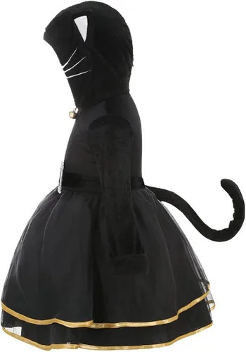 Vista 2 de Imagen del producto Yolsun - Disfraz de gato negro para niñas, divertido disfraz de princesa animal para Halloween para niños