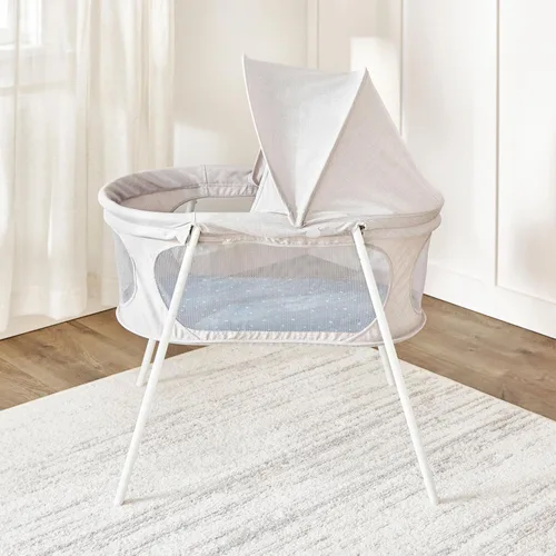 Vista 10 de Regalo Baby Basics - Moisés infantil con toldo, marca galardonada, plegado rápido y fácil de instalar, almohadilla extraíble, malla transparente