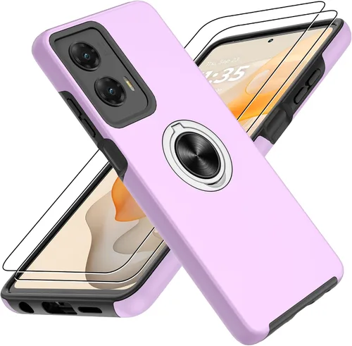 Vista 21 de Gritup - Funda para Galaxy A05S con protector de pantalla HD×2, funda protectora para teléfono a prueba de golpes con soporte magnético de anillo