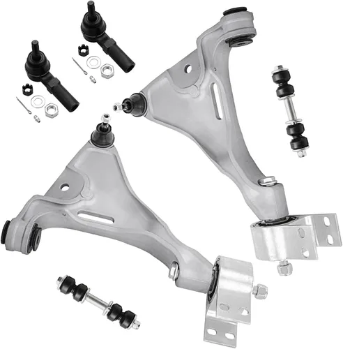 Vista 98 de Detroit Axle - Kit de extremo delantero para Chrysler 300 Dodge Charger 2011-2023 Challenger, 2 Lower Rearward Control Arms 2 Outer Tie Rods 2