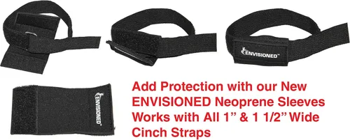 Vista 4 de Correas de cincha resistentes con hebilla de metal de acero inoxidable, gancho y bucle reutilizables y duraderos, correas de seguridad multiusos