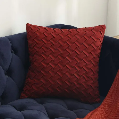Vista 23 de vctops Funda de Almohada Decorativa con Patrón de Tejido de Canasta Boho, Gamuza Súper Suave, Funda de Cojín de Acento Cuadrada Sólida para Sillón